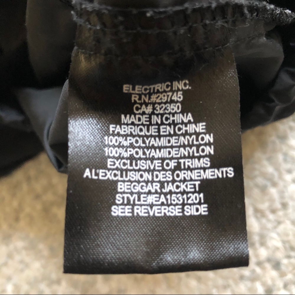 Electric Beggar Jacket Nylon Black Windbreaker - Picture 12 of 13